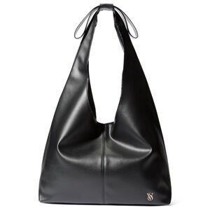 Victoria Secret Black Faux SpaciousLeather Tote Bag New with tags
